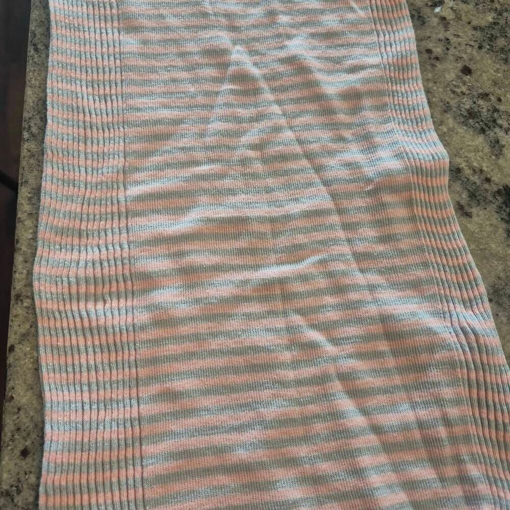 Fabric, Pastel Blue & Pink Striped Tube Cotton Spandex Knit 19" tube x 39", Vint